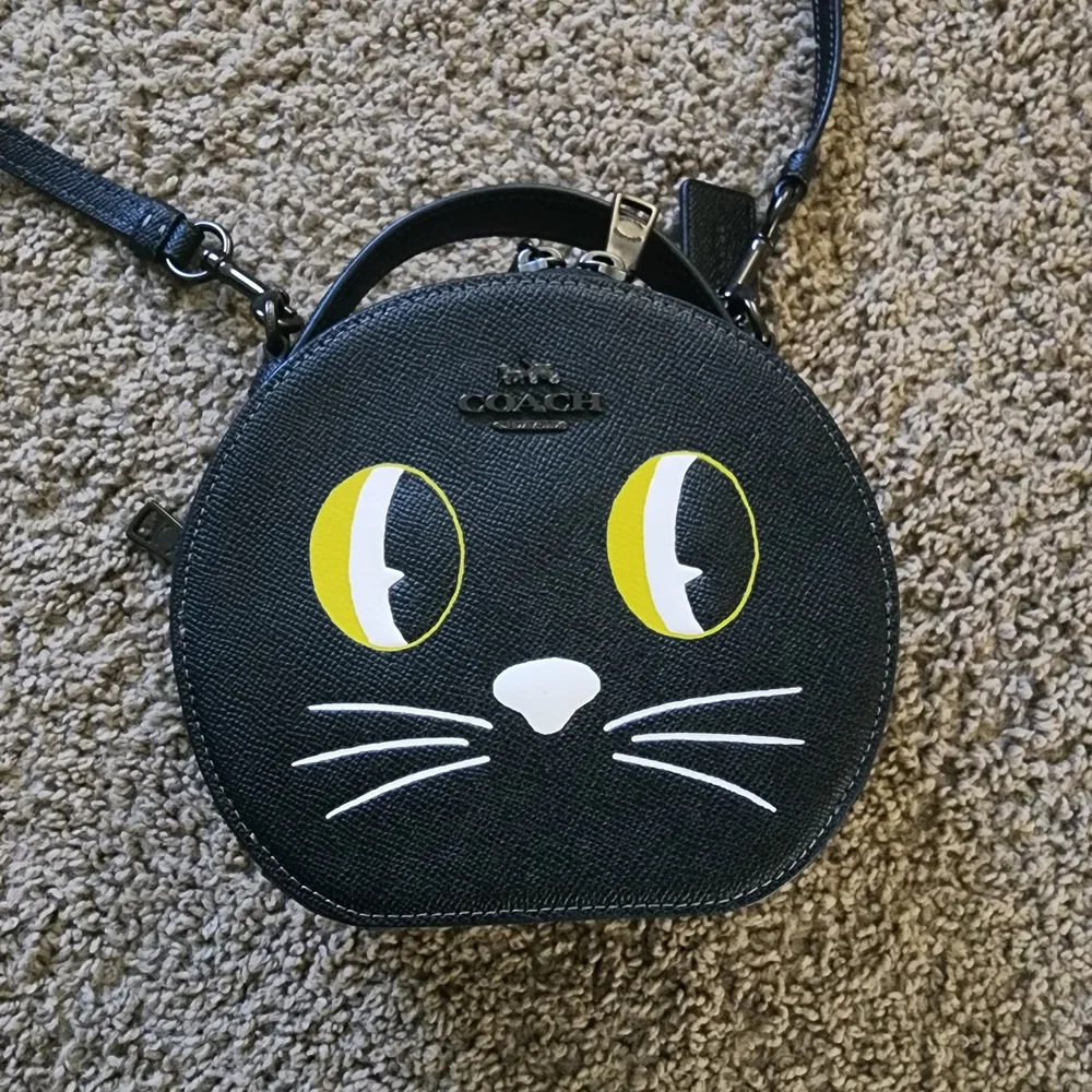 Coach Black Cat Face Crossbody Bag - Picture 3 of 6